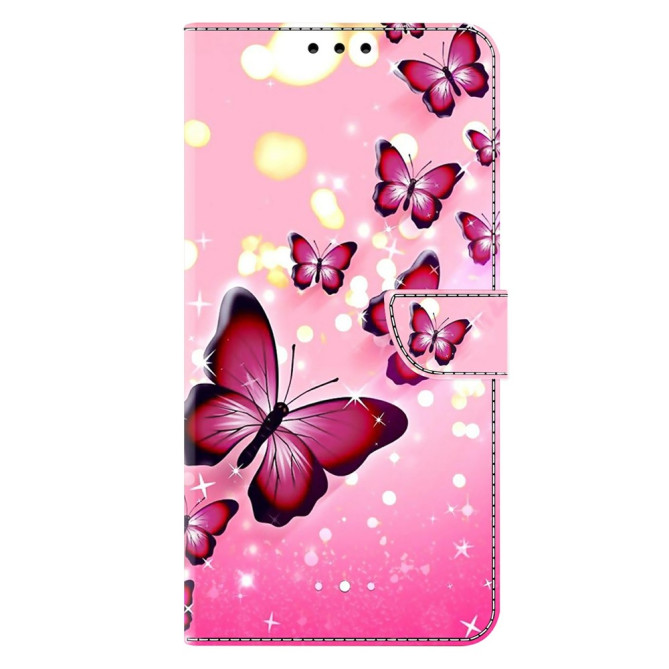Housse Samsung Galaxy A37 Papillon Rose Portefeuille Support
