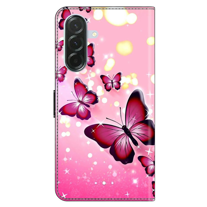 Housse Samsung Galaxy A37 Papillon Rose Portefeuille Support
