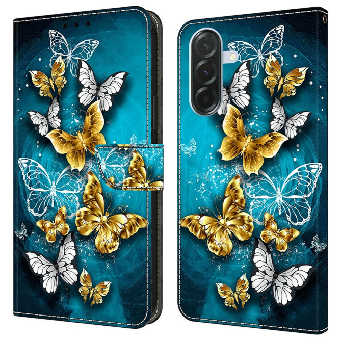 Housse Samsung Galaxy A37 Papillon Doré Portefeuille Support