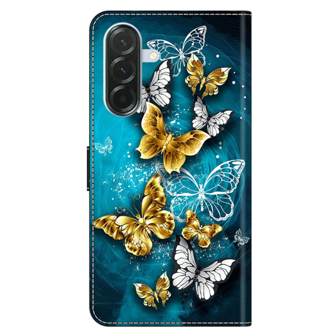 Housse Samsung Galaxy A37 Papillon Doré Portefeuille Support