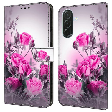 Housse Samsung Galaxy A37 Fleurs Violettes Portefeuille Support ALBA