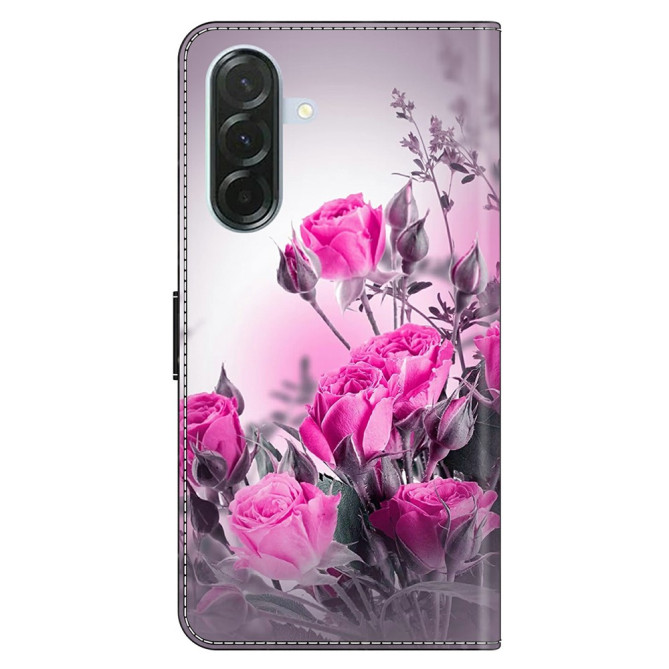Housse Samsung Galaxy A37 Fleurs Violettes Portefeuille Support ALBA