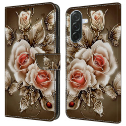 Housse Samsung Galaxy A37 Brown Rose Portefeuille Support