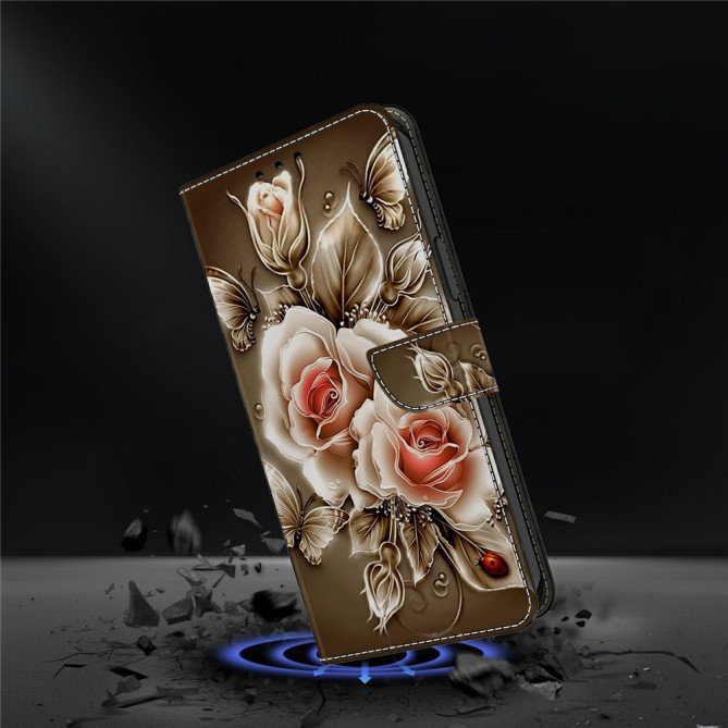 Housse Samsung Galaxy A37 Brown Rose Portefeuille Support