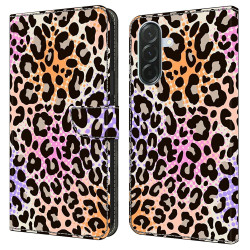 Housse Samsung Galaxy A37 Simili Cuir Portefeuille Support Léopard