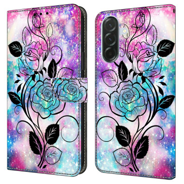 Housse Samsung Galaxy A37 Rose au Crayon Portefeuille Support