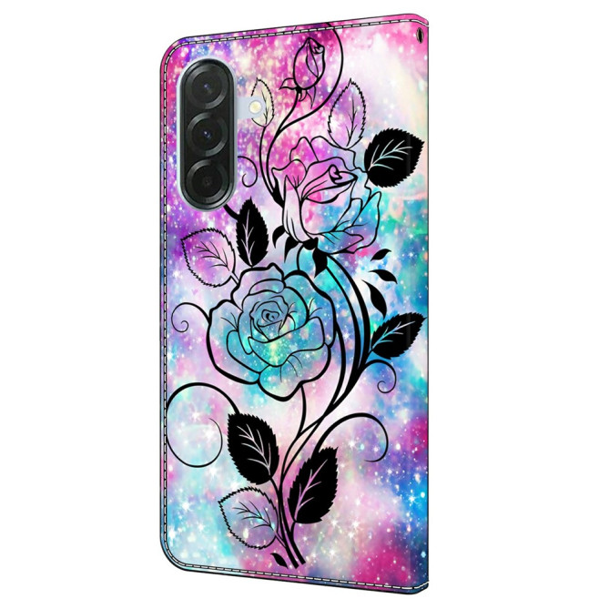 Housse Samsung Galaxy A37 Rose au Crayon Portefeuille Support