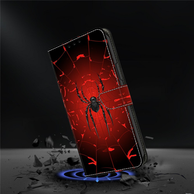 Housse Samsung Galaxy A37 Araignée Noire Portefeuille Support