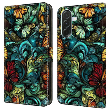 Housse Samsung Galaxy A37 Aquarelle Floral Portefeuille Support