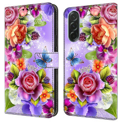 Housse Samsung Galaxy A37 Flowers Portefeuille Support
