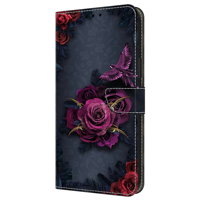 Housse Samsung Galaxy A37 Fleurs Violettes Portefeuille Support BRIA