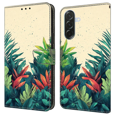 Housse Samsung Galaxy A37 Feuilles Portefeuille Support