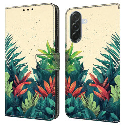 Housse Samsung Galaxy A37 Feuilles Portefeuille Support