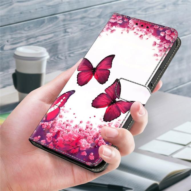 Housse Samsung Galaxy A37 Papillon Rouge Portefeuille Support