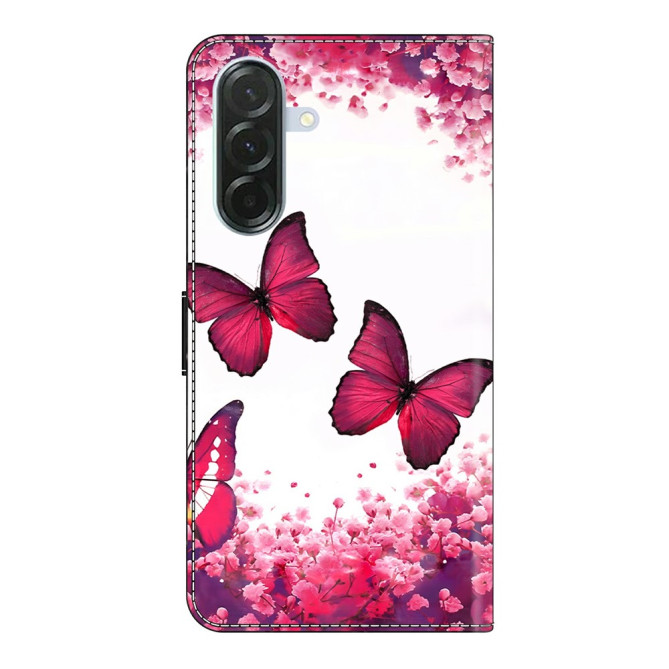 Housse Samsung Galaxy A37 Papillon Rouge Portefeuille Support