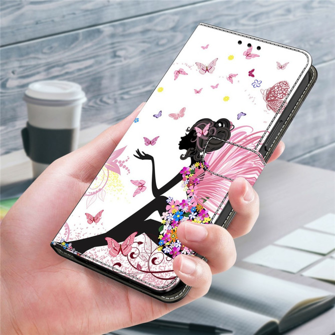Housse Samsung Galaxy A37 Papillon Femme Portefeuille Support