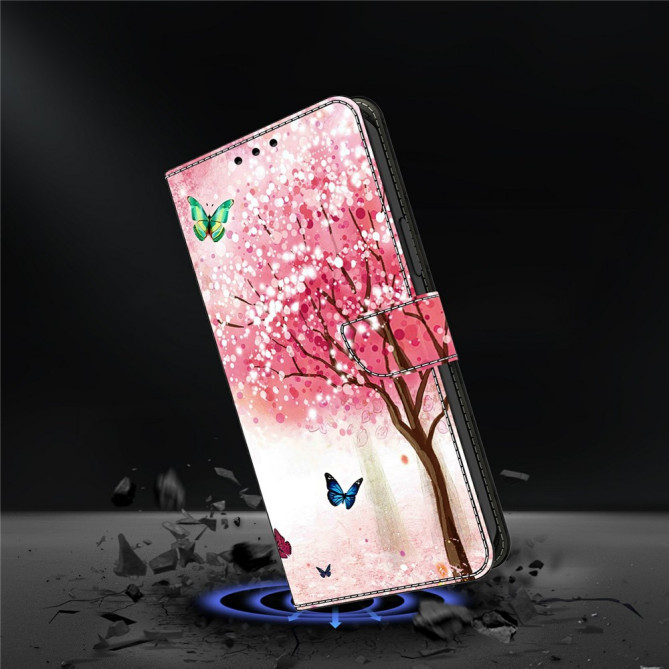 Housse Samsung Galaxy A37 Papillon Cerisier Portefeuille Support
