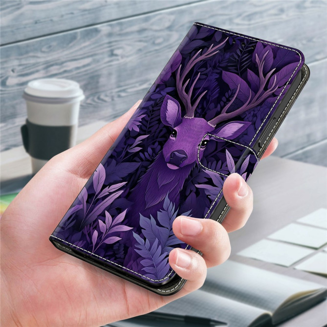 Housse Samsung Galaxy A37 Purple Deer Portefeuille Support