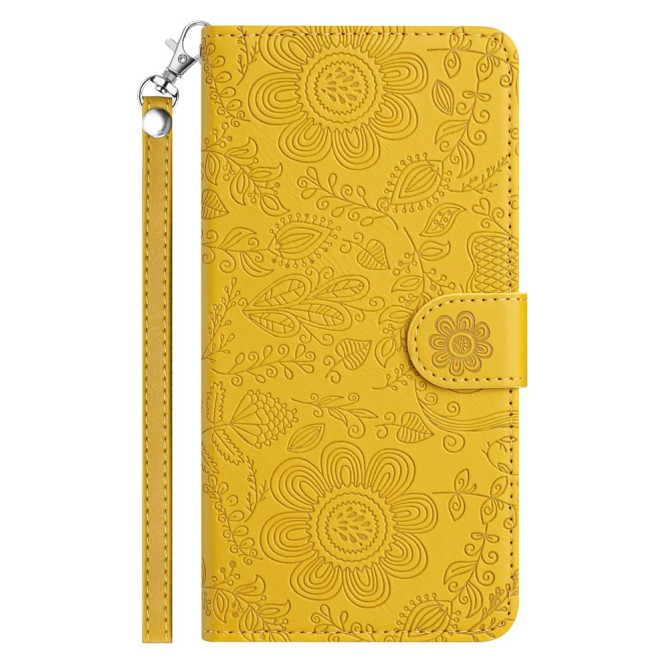 Housse Samsung Galaxy A37 Fleurs Portefeuille Dragonne