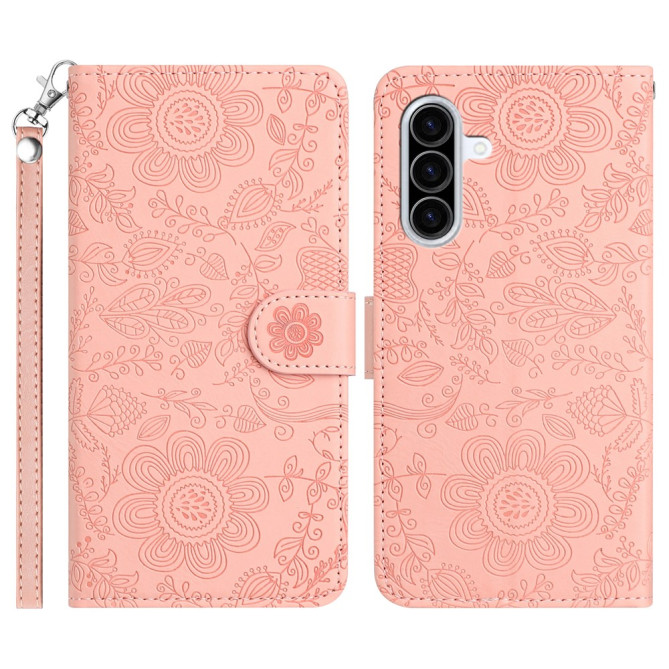 Housse Samsung Galaxy A37 Fleurs Portefeuille Dragonne