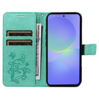 Housse Samsung Galaxy A37 Papillon Floral Portefeuille Support DINA