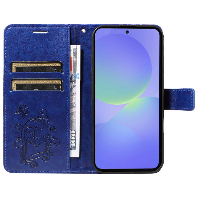 Housse Samsung Galaxy A37 Papillon Floral Portefeuille Support DINA