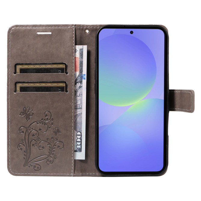 Housse Samsung Galaxy A37 Papillon Floral Portefeuille Support DINA