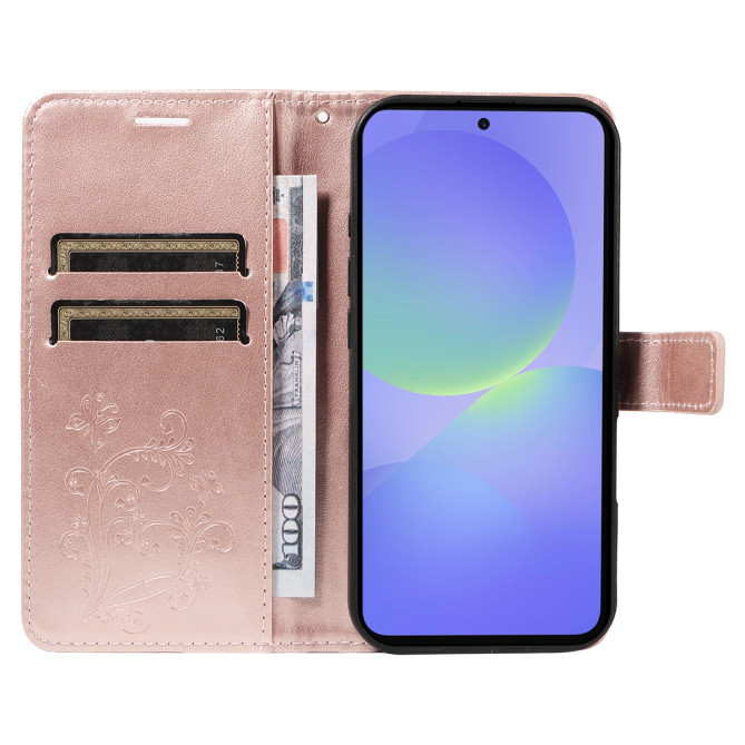 Housse Samsung Galaxy A37 Papillon Floral Portefeuille Support DINA