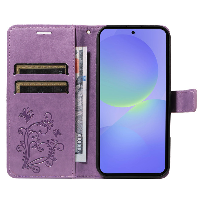 Housse Samsung Galaxy A37 Papillon Floral Portefeuille Support DINA