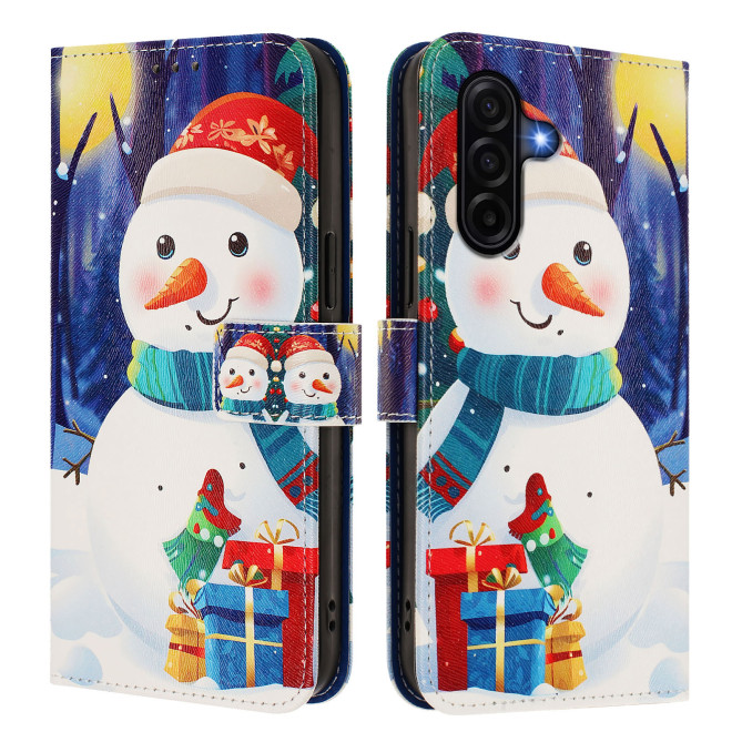Housse Samsung Galaxy A37 Gift Box Snowman Portefeuille Dragonne