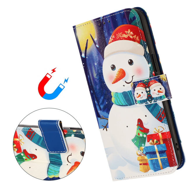 Housse Samsung Galaxy A37 Gift Box Snowman Portefeuille Dragonne