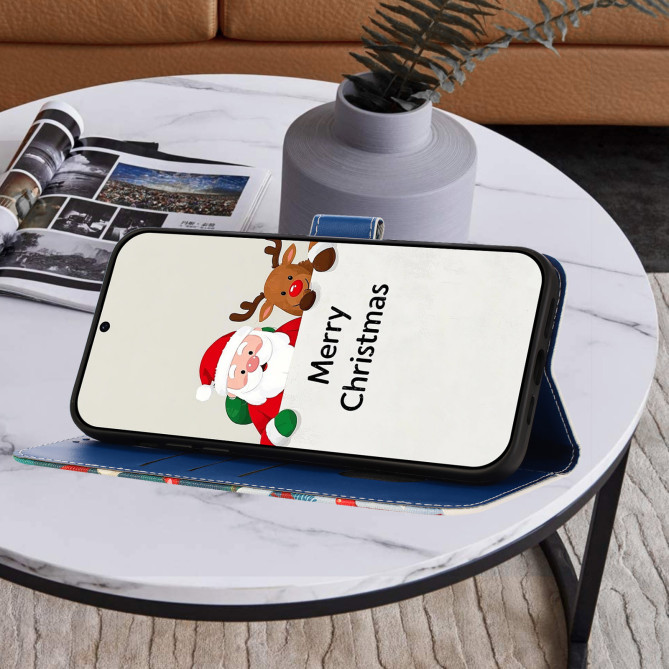 Housse Samsung Galaxy A37 Gift Box Snowman Portefeuille Dragonne