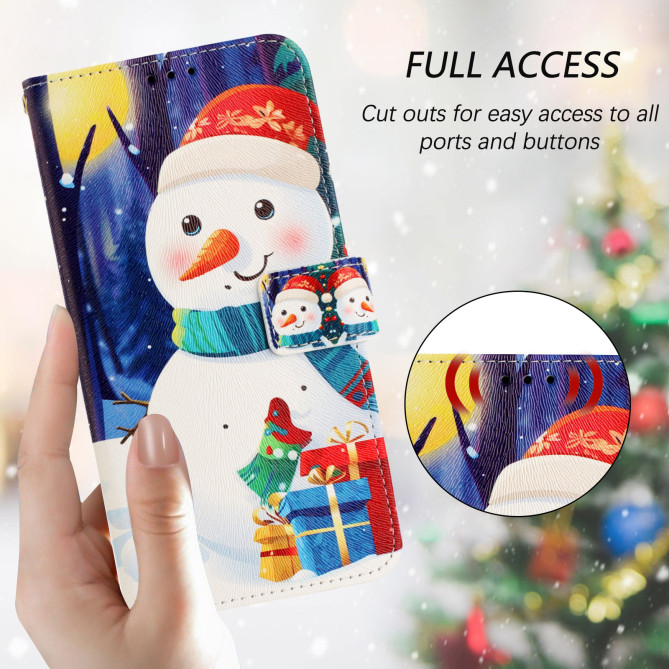 Housse Samsung Galaxy A37 Gift Box Snowman Portefeuille Dragonne