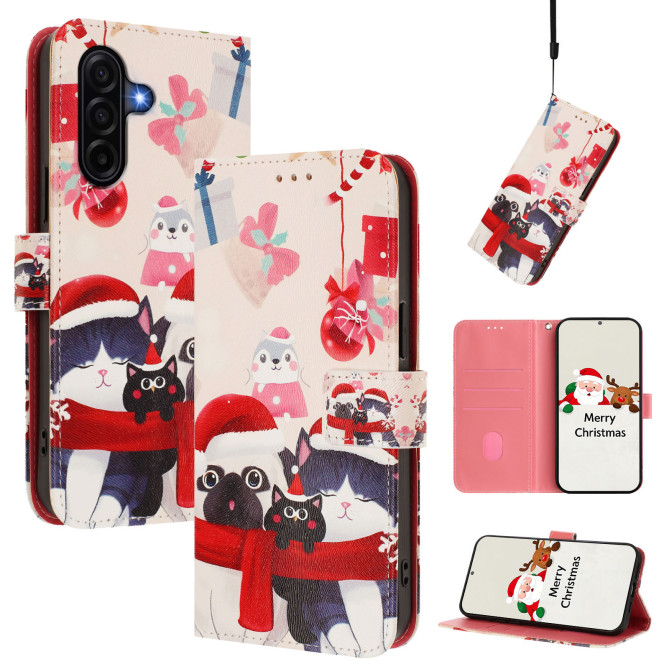 Housse Samsung Galaxy A37 Christmas Animals Portefeuille Dragonne