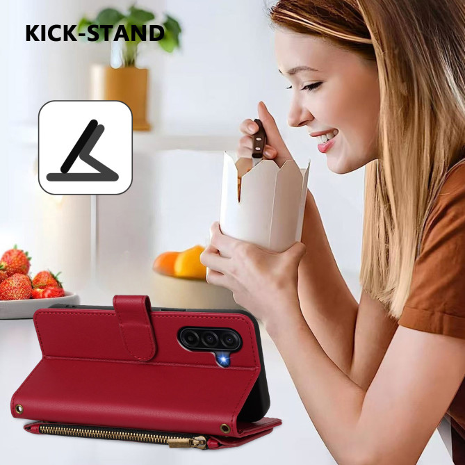 Housse Samsung Galaxy A37 Papillon Floral Portefeuille Fermeture Éclair