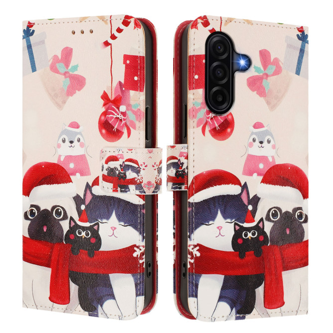 Housse Samsung Galaxy A37 Christmas Animals Portefeuille Dragonne