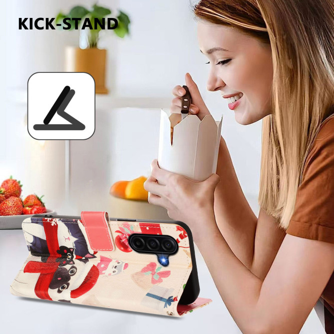 Housse Samsung Galaxy A37 Christmas Animals Portefeuille Dragonne