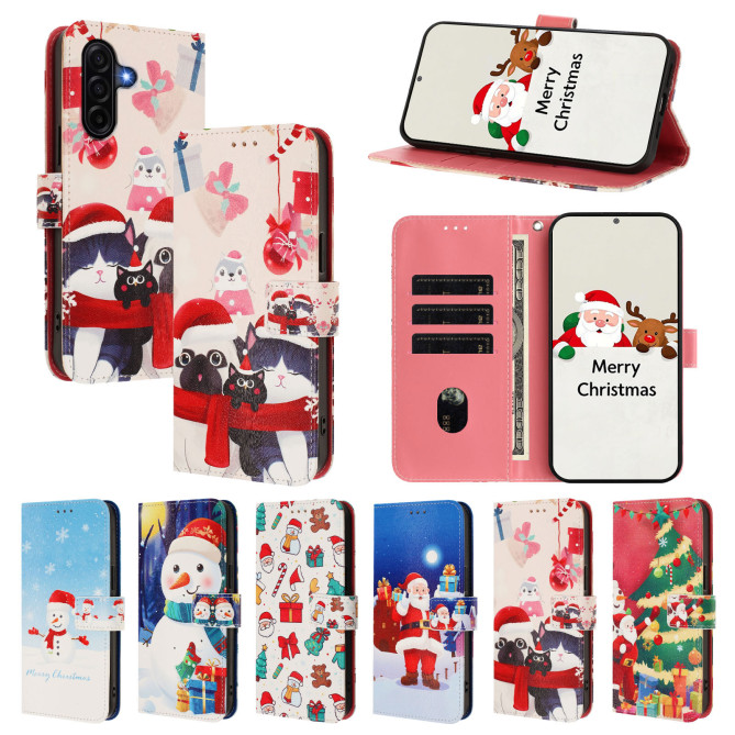 Housse Samsung Galaxy A37 Christmas Animals Portefeuille Dragonne