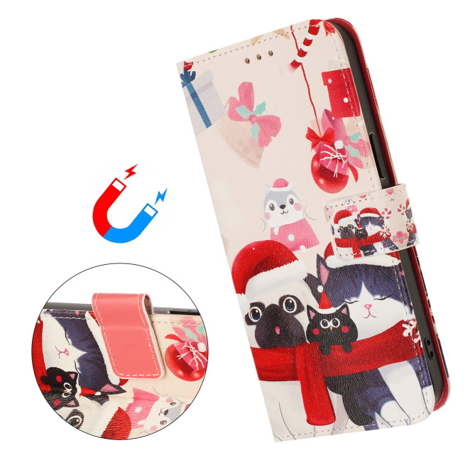 Housse Samsung Galaxy A37 Christmas Animals Portefeuille Dragonne