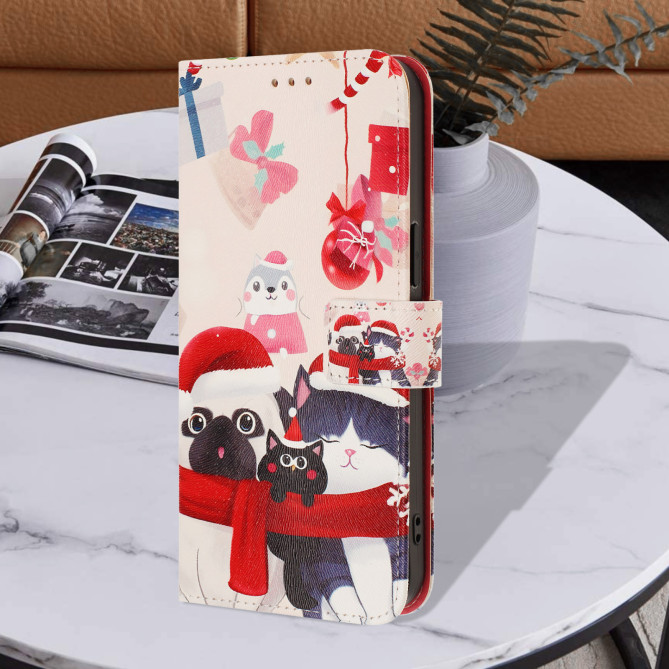Housse Samsung Galaxy A37 Christmas Animals Portefeuille Dragonne
