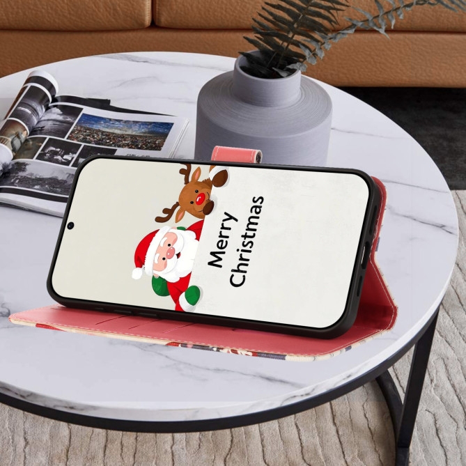 Housse Samsung Galaxy A37 Christmas Animals Portefeuille Dragonne