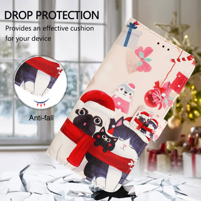 Housse Samsung Galaxy A37 Christmas Animals Portefeuille Dragonne