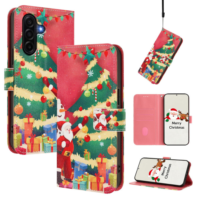 Housse Samsung Galaxy A37 Christmas Tree Portefeuille Dragonne