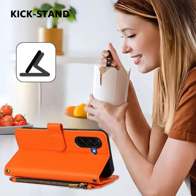 Housse Samsung Galaxy A37 Papillon Floral Portefeuille Fermeture Éclair