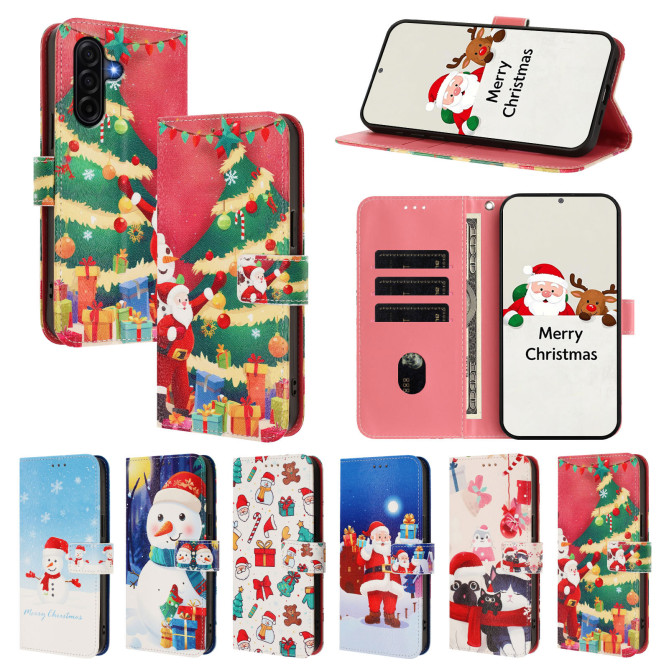 Housse Samsung Galaxy A37 Christmas Tree Portefeuille Dragonne