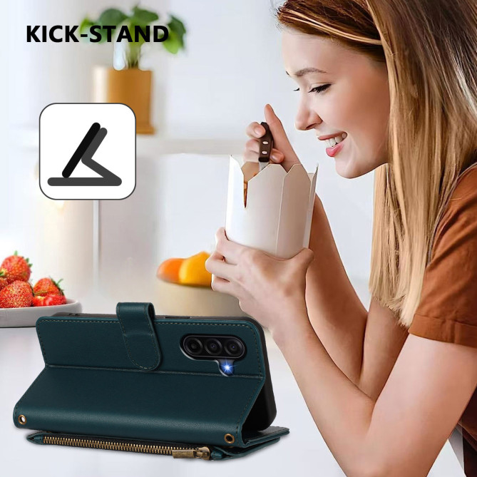 Housse Samsung Galaxy A37 Papillon Floral Portefeuille Fermeture Éclair