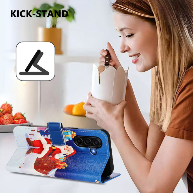 Housse Samsung Galaxy A37 Christmas Night Scene Portefeuille Dragonne