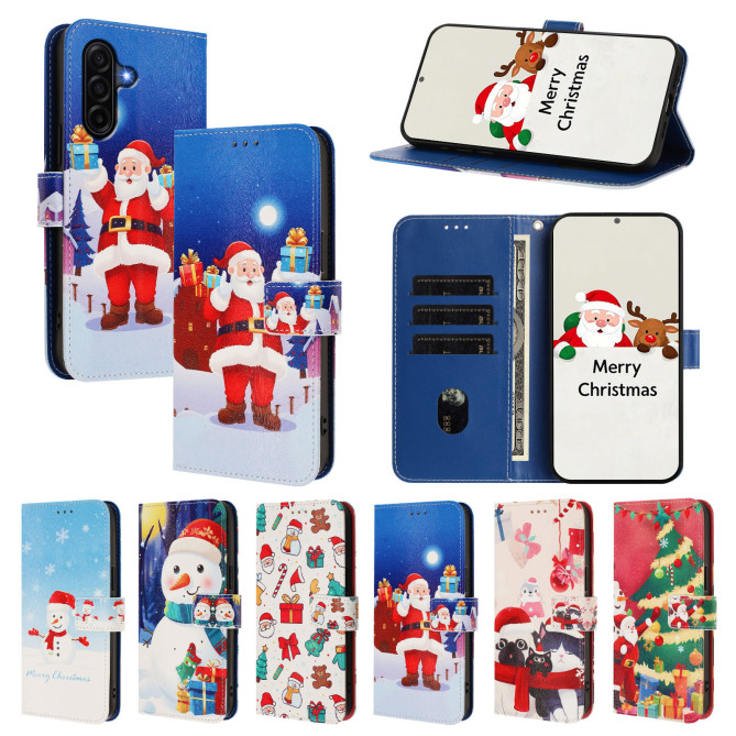 Housse Samsung Galaxy A37 Christmas Night Scene Portefeuille Dragonne
