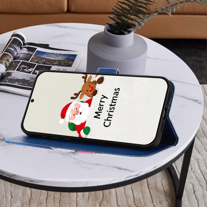Housse Samsung Galaxy A37 Christmas Night Scene Portefeuille Dragonne