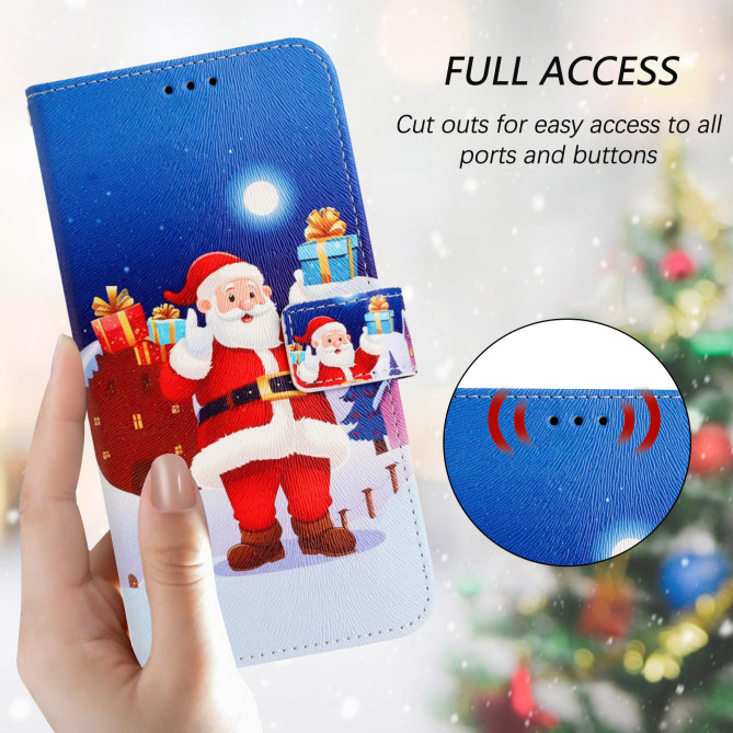 Housse Samsung Galaxy A37 Christmas Night Scene Portefeuille Dragonne
